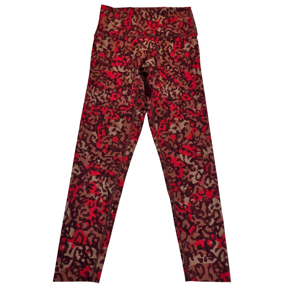 Offline by Aerie Goals  Leggings Hi-Rise Red Leopard Camo Raw Cut US L Athletic